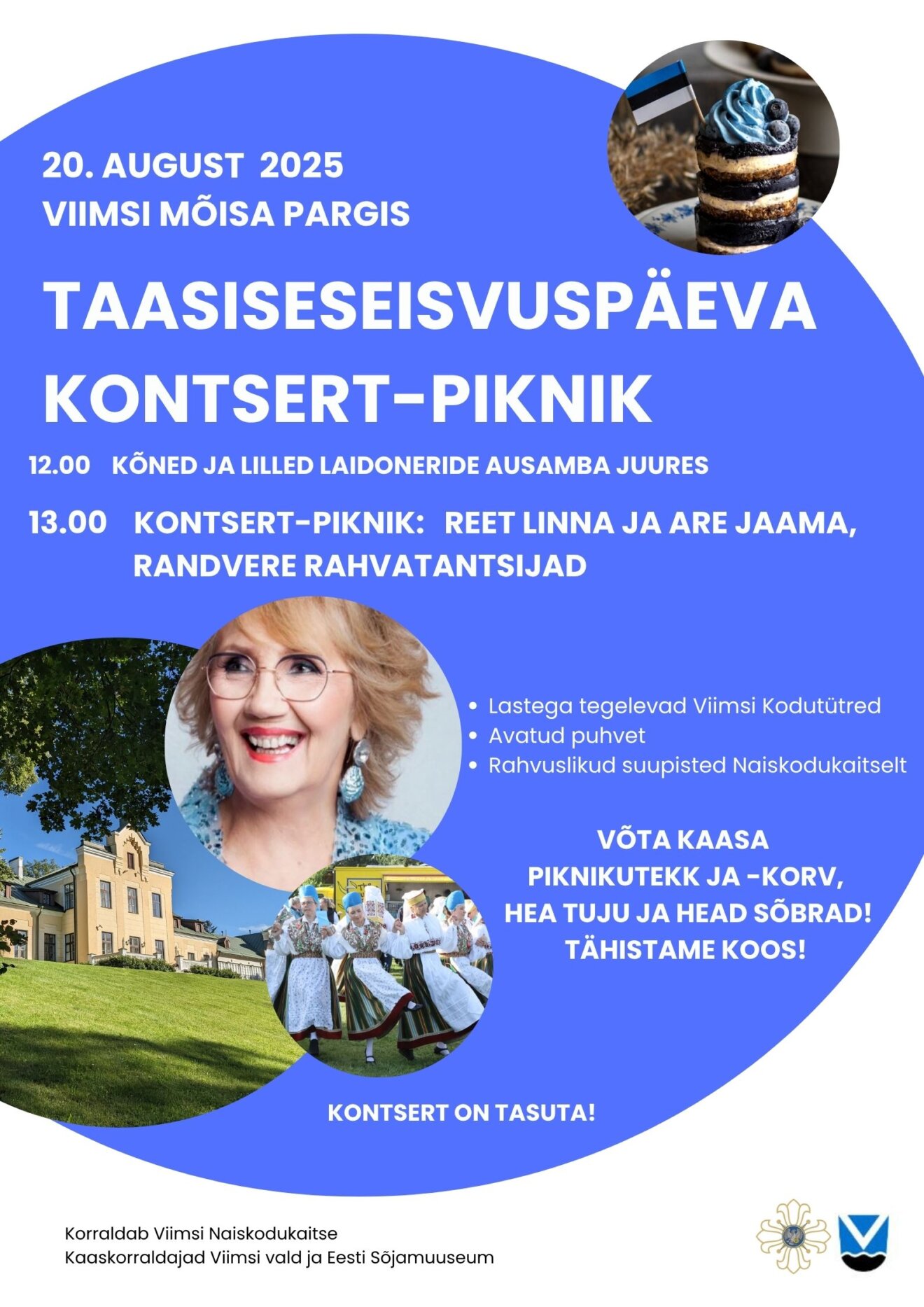 Taasiseseisvumispäeva 2025 piknik-kontserti reklaamplakat