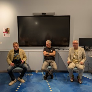 Eesti sõjamuuseumi seminar Patarei merekindlusest Lennusadamas. Urmas Varm, Robert Treufeldt, Andrus Villem